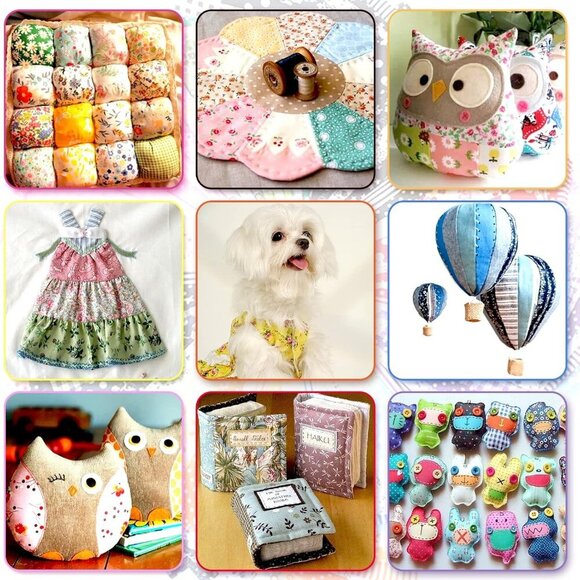 120 Pcs 4'' x 4'' Cotton Craft Fabric Squares, DIY Sewing Quilting Scrapbooking - Picture 4 of 7